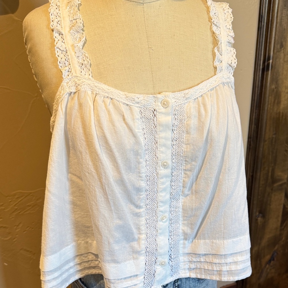 H&M White Lace-Trim Button Front Camisole - Picture 5 of 10